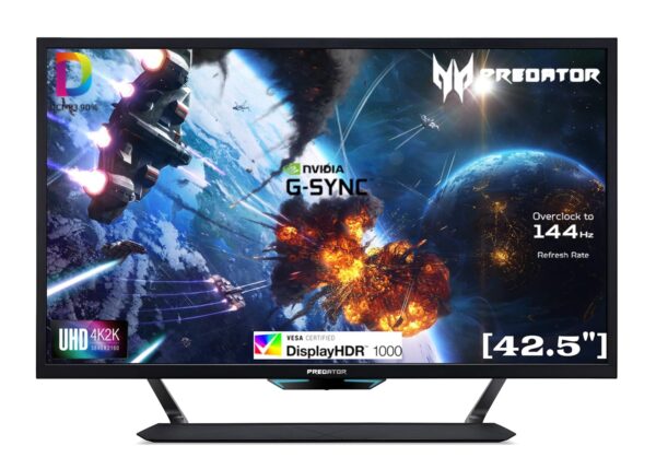 Acer Predator Cg437K 42.5 Inch  LCD 4K UHD 144Hz, 1Ms G-Sync Compatible, Vesa Certified Display hdr 1000 Black Gaming Monitor