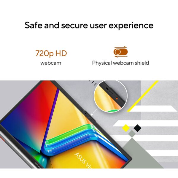 ASUS Vivobook Go 15 OLED E1504FA-LK321WS AMD Ryzen 3 7320U 7th Gen 15.6-inch FHD OLED 60Hz 0.2ms Laptop ( 8GB LPDDR5 RAM, 512GB SSD, Windows 11, MS Office, Cool Silver ) - Image 8