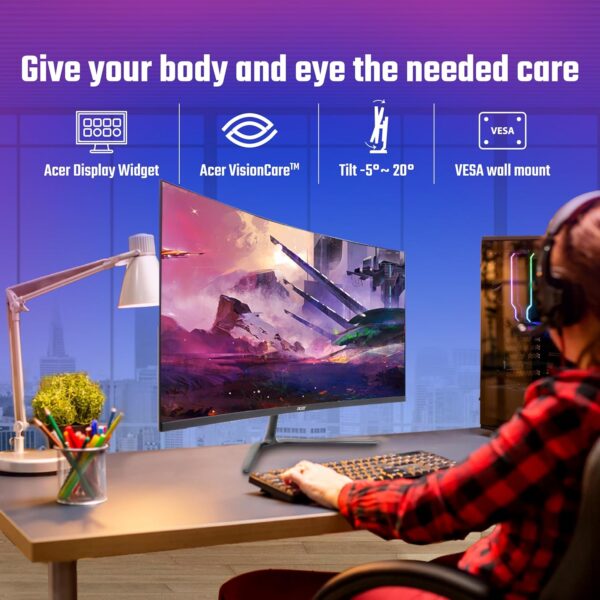 Acer ED320QR H 32-Inch FHD VA Panel Curved 100hz 1 MS VRB AMD Free Sync Backlight LED Monitor With Eye Care Features - Image 3