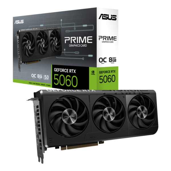 ASUS PRIME GeForce RTX 5060 8GB GDDR7 OC Edition 128-bit Gaming Graphics Card With Triple Fans ( PRIME-RTX5060-O8G )