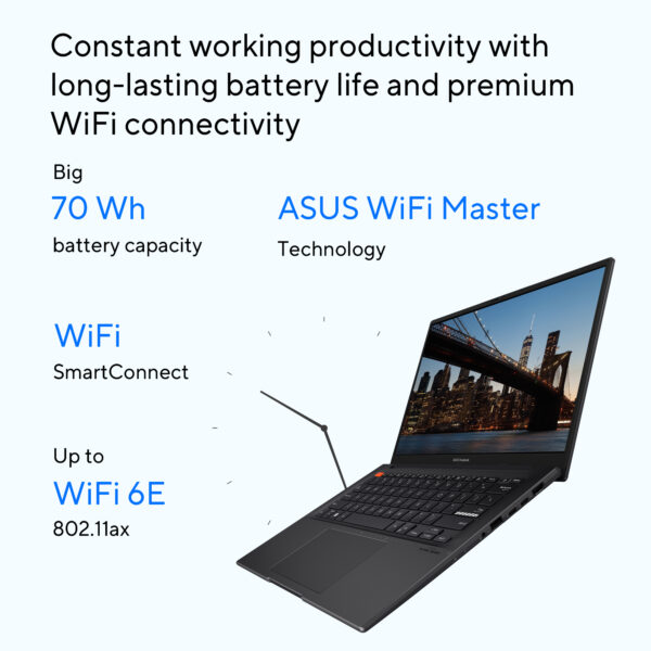 ASUS Vivobook S 14 OLED S3402ZA-KM501WS Intel Evo Core i5-12500H 12th Gen 14 Inch 2.8K OLED Anti-glare 90Hz Light Weight Laptop ( 16GB  DDR4 RAM,  512GB SSD, Windows 11, MS Office, Neutral Grey ) - Image 4