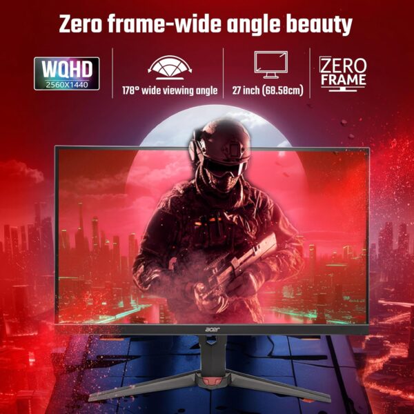 Acer Nitro XV272U F3 27 Inch IPS  WQHD 300 Hz 0.5ms Anti-glare AMD FreeSync Premium Black Widescreen Gaming LCD Monitor ( UM.HX2AA.307 ) - Image 2