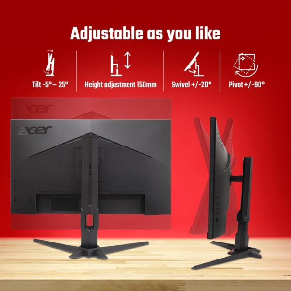 Acer Nitro XV272U F3 27 Inch IPS  WQHD 300 Hz 0.5ms Anti-glare AMD FreeSync Premium Black Widescreen Gaming LCD Monitor ( UM.HX2AA.307 ) - Image 4