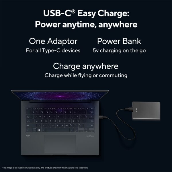 ASUS Zenbook 14 OLED UX3405CA-PZ162WS Intel Core Ultra 5 225H 14-inch Touch Screen 3K OLED 120Hz 0.2ms AI Powered Laptop ( 16GB LPDDR5X RAM, 1TB SSD, Windows 11, MS Office-24, Ponder Blue ) - Image 7