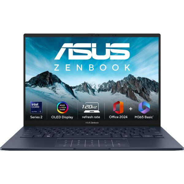 ASUS Zenbook 14 OLED UX3405CA-PZ162WS Intel Core Ultra 5 225H 14-inch Touch Screen 3K OLED 120Hz 0.2ms AI Powered Laptop ( 16GB LPDDR5X RAM, 1TB SSD, Windows 11, MS Office-24, Ponder Blue )