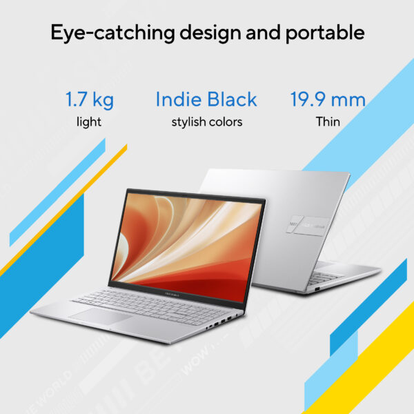 ASUS Vivobook 15 X1504ZA-NJ540WS Intel Core i5-1235U 12th Gen 15.6 Inch FHD 60Hz Anti-glare Laptop ( 16GB DDR4 RAM, 512GB SSD, Windows 11, MS Office, Cool Silver ) - Image 5