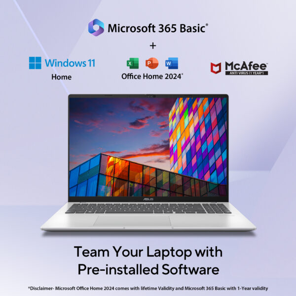 ASUS Vivobook 16 X1607QA-MB050WS Snapdragon X X1 26 100 16-Inch WUXGA 60Hz AI Powered Copilot+ Laptop ( 16GB LPDDR5X RAM, 512GB SSD, Windows 11, MS Office-24, Cool Silver ) - Image 6
