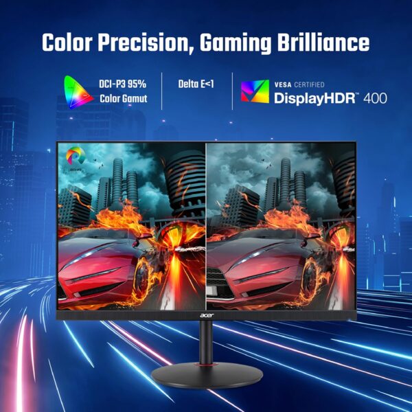 Acer Nitro XV272U V3 27 Inch IPS WQHD 180Hz Refresh Rate 1ms Response Time Anti-glare Eyesafe Certified AMD FreeSync Premium Widescreen Gaming LED Monitor ( UM.HX2AA.301 ) - Image 10