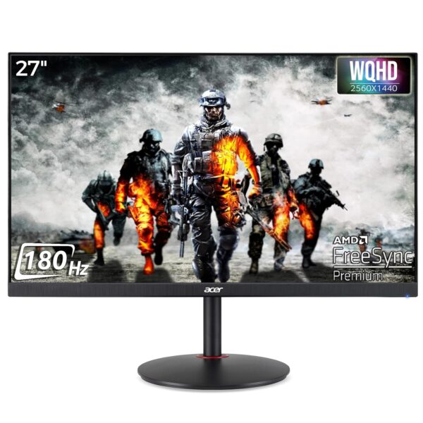 Acer Nitro XV272U V3 27 Inch IPS WQHD 180Hz Refresh Rate 1ms Response Time Anti-glare Eyesafe Certified AMD FreeSync Premium Widescreen Gaming LED Monitor ( UM.HX2AA.301 )