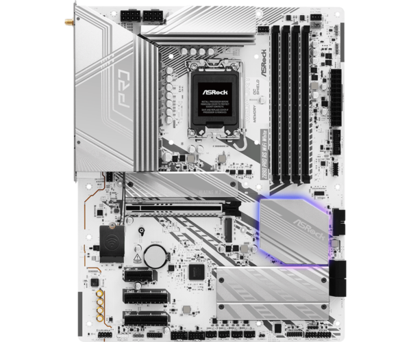 ASRock Z890 Pro RS WiFi White ATX Motherboard ( Intel Socket LGA1851RL-ILM, Supports Intel Core Ultra Processors (Series 2) CPU, 4 x DDR5 RAM Slots, Max 256GB RAM Support ) - Image 5