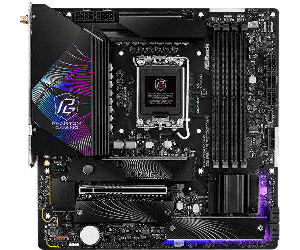 ASRock Phantom Gaming Z890M Riptide WiFi Micro ATX Motherboard ( Intel Socket LGA1851, Supports Intel Core Ultra Processors (Series 2) CPU, 4 x DDR5 RAM Slots, Max 256GB RAM Support ) - Image 5
