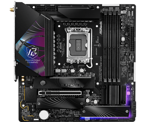 ASRock Phantom Gaming Z890M Riptide WiFi Micro ATX Motherboard ( Intel Socket LGA1851, Supports Intel Core Ultra Processors (Series 2) CPU, 4 x DDR5 RAM Slots, Max 256GB RAM Support ) - Image 4