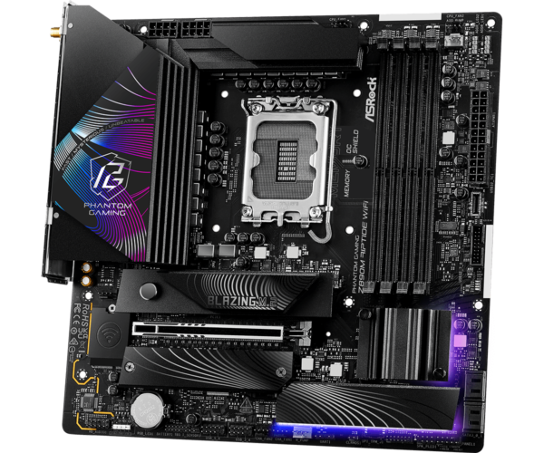 ASRock Phantom Gaming Z890M Riptide WiFi Micro ATX Motherboard ( Intel Socket LGA1851, Supports Intel Core Ultra Processors (Series 2) CPU, 4 x DDR5 RAM Slots, Max 256GB RAM Support ) - Image 2