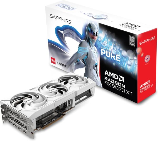 Sapphire Pure AMD Radeon RX 9070 XT OC 16GB GDDR6 256 bit AMD RDNA 4 Architecture Gaming Graphics Card With Triple Fan ( 11348-02-20G )