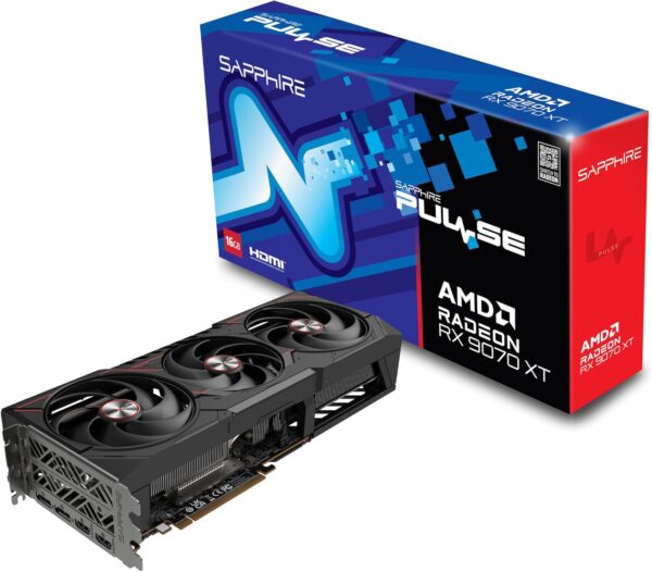 Sapphire Pulse AMD Radeon RX 9070 XT 16GB GDDR6 256 bit AMD RDNA 4 Architecture Gaming Graphics Card With Triple Fans ( 11348-03-20G )