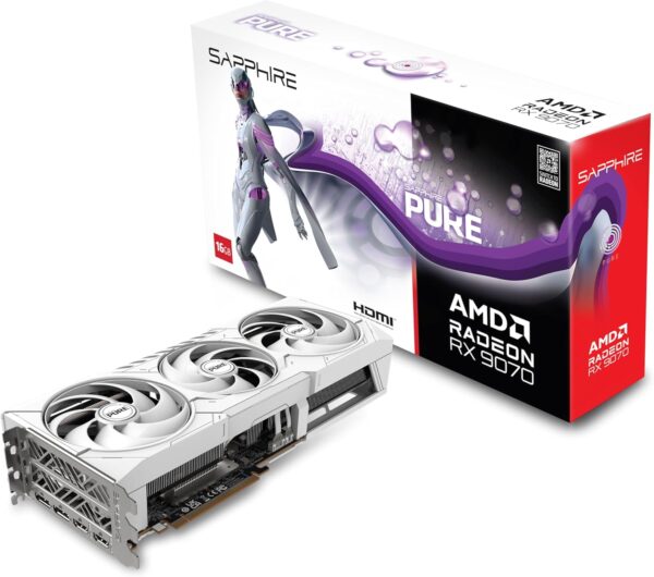 Sapphire Pure AMD Radeon RX 9070 OC 16GB GDDR6 256 bit AMD RDNA 4 Architecture Graphics Card With Triple Fans ( 11349-02-20G )