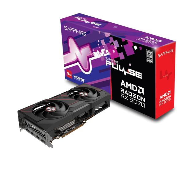 Sapphire Pulse AMD Radeon RX 9070 16GB GDDR6 256 bit AMD RDNA 4 Architecture Gaming Graphics Card With Dual Fan ( 11349-03-20G )