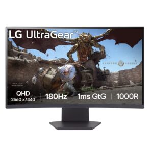 LG UltraGear 27GS60QC-B 27-Inch QHD VA Panel 1000R Curved 180Hz 1ms (GtG) HDR10 AMD FreeSync 3-Side Virtually Borderless Design Gaming Monitor