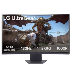 LG UltraGear 32GS60QC-B 31.5-Inch QHD VA Panel 1000R Curved 180Hz 1ms (GtG) HDR10 AMD FreeSync 3-Side Virtually Borderless Design Gaming Monitor