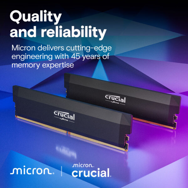 Crucial Pro 16GB (16GBx1) DDR5 6000MHz CL36 UDIMM OC Black Gaming Memory ( CP16G60C36U5B ) - Image 6