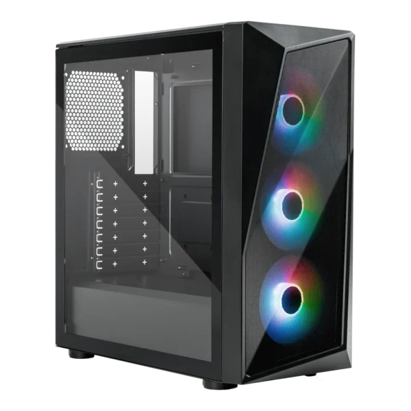 Cooler Master CMP 520 Mid Tower ATX Tempered Glass Black PC Cabinet With Pre-installed Three 120mm ARGB Fans ( CP520-KGNN-S00 ) - Image 2