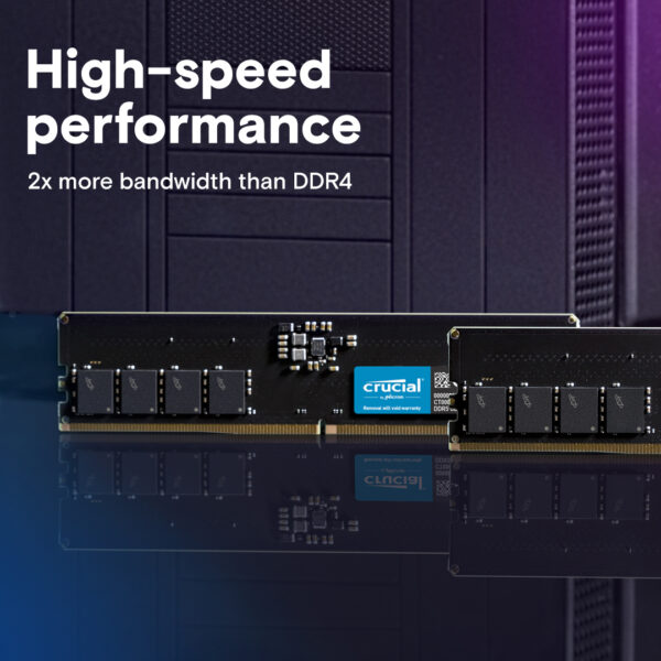 Crucial Classic 32GB (16GBx2) DDR5-4800MHz CL40 UDIMM Desktop Memory ( CT2K16G48C40U5 ) - Image 2