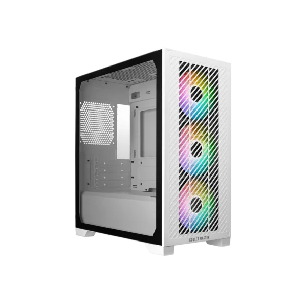 Cooler Master Elite 301 White Mini Tower Micro ATX Tempered Glass PC Cabinet With Pre-installed 3x 120mm CF120 ARGB Fans ( E301-WGNN-S00 ) - Image 3