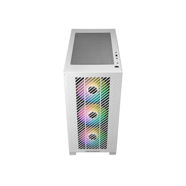 Cooler Master Elite 301 White Mini Tower Micro ATX Tempered Glass PC Cabinet With Pre-installed 3x 120mm CF120 ARGB Fans ( E301-WGNN-S00 ) - Image 4