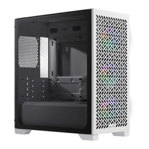 Cooler Master Elite 302 White M-ATX Mini Tower Tempered Glass Side Panel PC Case With Pre Installed ARGB Fans ( E302-WGNN-S00 )