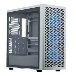Cooler Master ELITE 502 White E-ATX Mid Tower Tempered Glass Side Panel PC Case With Pre Installed ARGB Fans ( E502-WGNN-S00 )
