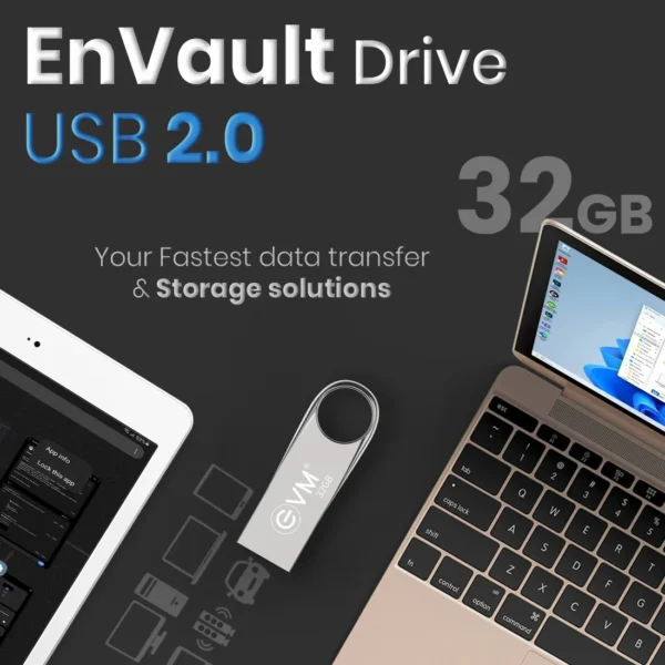 EVM 32GB EnVault Metallic USB 2.0 Pendrive ( EVMPDV/32GB ) - Image 6