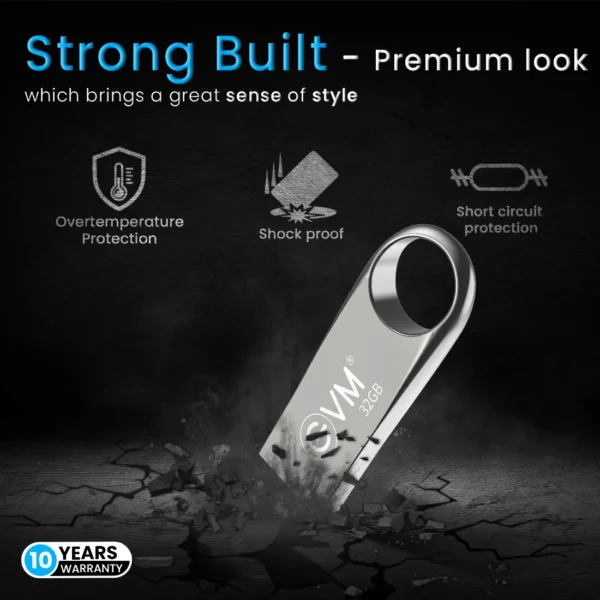 EVM EnVault 64GB USB 2.0 Metallic Pendrive ( EVMPDV/64GB ) - Image 7