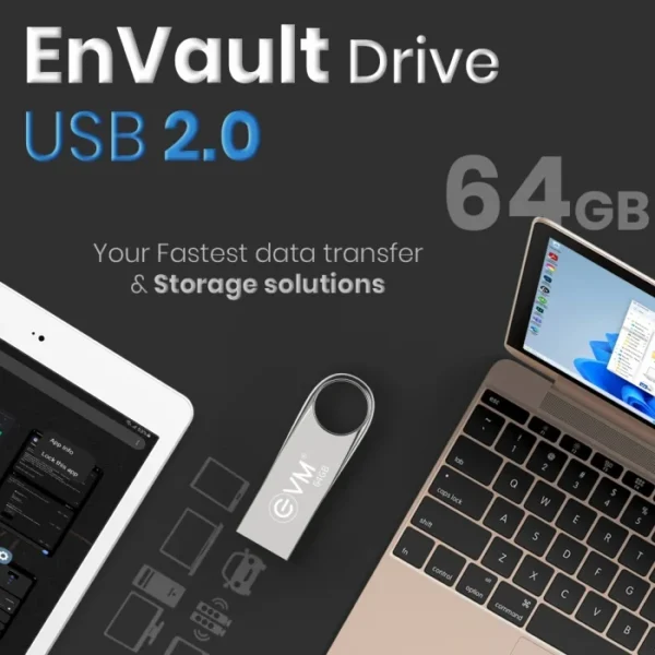 EVM EnVault 64GB USB 2.0 Metallic Pendrive ( EVMPDV/64GB ) - Image 2