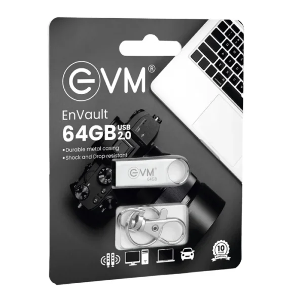 EVM EnVault 64GB USB 2.0 Metallic Pendrive ( EVMPDV/64GB ) - Image 4