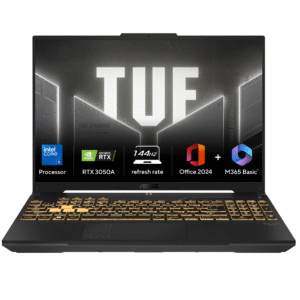 ASUS TUF Gaming F16 FX607VB-RL076WS Intel Core 5 210H 16-Inch FHD+ 144Hz Mecha Gray Gaming Laptop ( 16GB DDR4 RAM, 512GB SSD, RTX 3050A 4GB GDDR6 Laptop GPU, Office Home 2024, Microsoft 365 Basic )