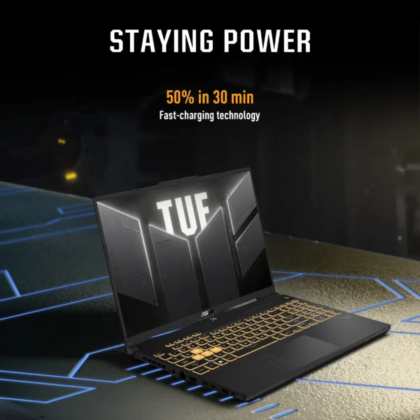 ASUS TUF Gaming F16 FX607VB-RL076WS Intel Core 5 210H 16-Inch FHD+ 144Hz Mecha Gray Gaming Laptop ( 16GB DDR4 RAM, 512GB SSD, RTX 3050A 4GB GDDR6 Laptop GPU, Office Home 2024, Microsoft 365 Basic ) - Image 8