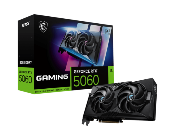 MSI GeForce RTX 5060 8G GAMING OC 8GB GDDR7 128-bit Gaming Graphics Card With Dual Fans ( G5060-8GC )
