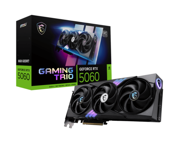 MSI GeForce RTX 5060 8G GAMING TRIO OC 8GB GDDR7 128-bit Gaming Graphics Card With Triple Fans ( G5060-8GTC )
