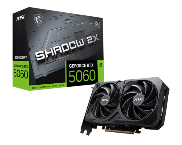 MSI GeForce RTX 5060 8G SHADOW 2X OC 8GB GDDR7 128-bit Gaming Graphics Card With Dual Fans ( G5060-8S2C )