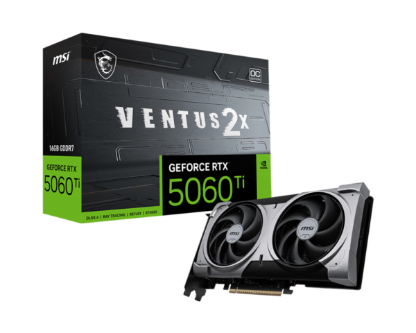 MSI GeForce RTX 5060 Ti 16G VENTUS 2X OC PLUS 16GB GDDR7 128-bit Gaming Graphics Card With Dual Fans ( G506T-16V2CP )