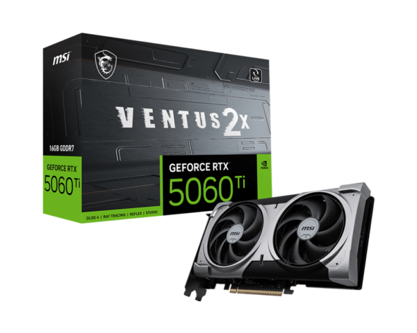 MSI GeForce GeForce RTX 5060 Ti 16G VENTUS 2X PLUS 16GB GDDR7 128-bit Gaming Graphics Card With Dual Fans ( G506T-16V2P )