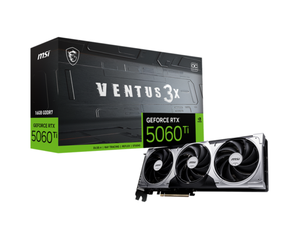 MSI GeForce RTX 5060 Ti 16G VENTUS 3X OC 16GB GDDR7 128-bit Gaming Graphics Card With Triple Fans ( G506T-16V3C )