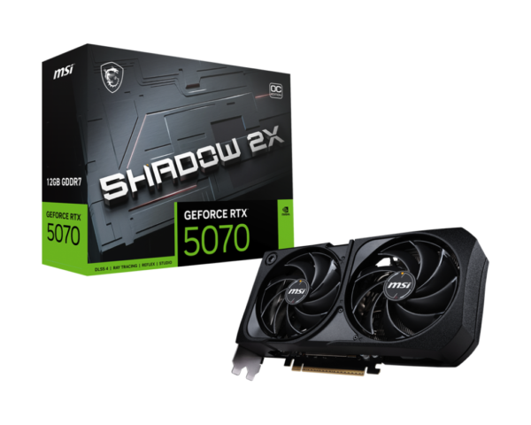 MSI GeForce RTX 5070 12G SHADOW 2X OC 12GB GDDR7 192-bit Gaming Graphics Card With Dual Fans ( G5070-12S2C )