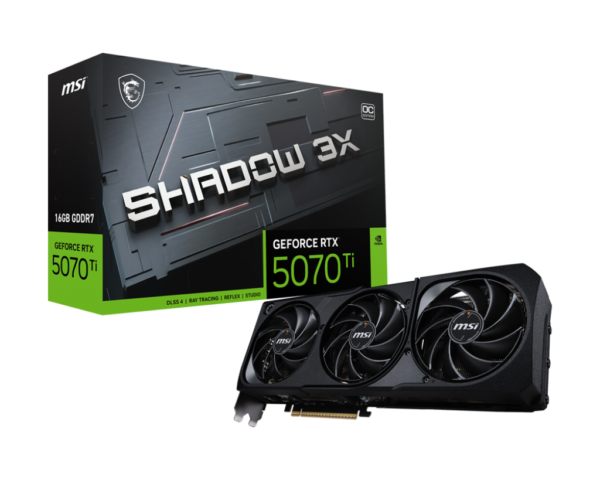 MSI GeForce RTX 5070 Ti 16G SHADOW 3X OC 16GB GDDR7 256-bit Gaming Graphics Card With Triple Fans ( G507T-16S3C )