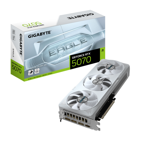 Gigabyte GeForce RTX 5070 EAGLE OC ICE SFF 12G 12GB GDDR7 192 bit Gaming Graphics Card With Triple Fans ( GV-N5070EAGLEOC ICE-12GD )