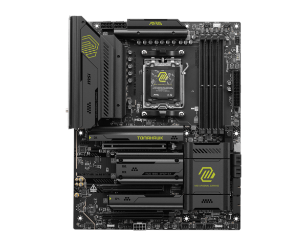 MSI MAG X870E TOMAHAWK WIFI ATX Motherboard ( AMD Socket AM5, Supports AMD Ryzen 9000, 8000, 7000 Series Desktop Cpu, 4x DDR5 RAM Slots, Max 256GB RAM ) - Image 2