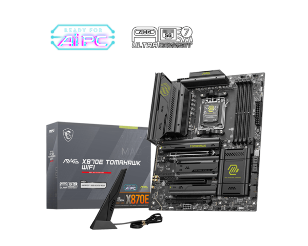 MSI MAG X870E TOMAHAWK WIFI ATX Motherboard ( AMD Socket AM5, Supports AMD Ryzen 9000, 8000, 7000 Series Desktop Cpu, 4x DDR5 RAM Slots, Max 256GB RAM )