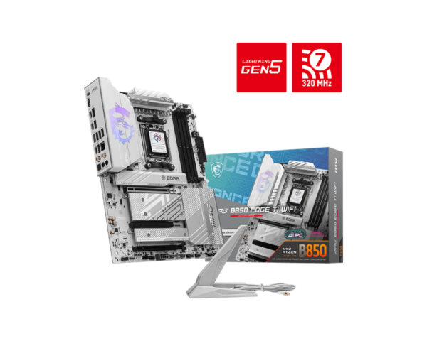 MSI MPG B850 EDGE TI WIFI ATX Motherboard ( AMD Socket AM5, Supports AMD Ryzen 9000, 8000, 7000 Series Desktop Cpu, 4x DDR5 RAM Slots, Max 256GB RAM )