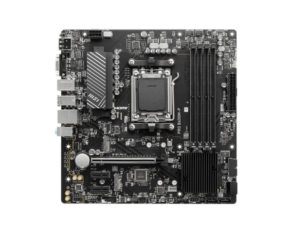MSI PRO B650M-P mATX Motherboard ( AMD Socket AM5, Supports AMD Ryzen 9000, 8000, 7000 Series CPU, 4x DDR5 RAM Slots Max 256GB RAM ) - Image 4