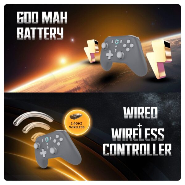 Cosmic Byte Blitz Wireless + Wired Grey Controller For PC Hall Effect Joystick & Triggers, 1000Hz Polling Rate ( TCBP03486 ) - Image 6